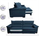 Ver imagem 2 de Sofá Retrátil e Reclinável Molas Ensacadas Cama Inbox Botonê 2,72M Espuma Viscoelástico Suede
