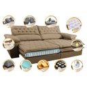 Ver imagem 3 de Sofá Retrátil e Reclinável Molas Ensacadas Cama Inbox Botonê 2,72M Espuma Viscoelástico Suede