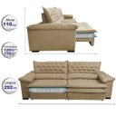 Ver imagem 2 de Sofá Retrátil e Reclinável Molas Ensacadas Cama Inbox Botonê 2,92M Espuma Viscoelástico Suede