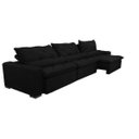 Ver mais imagens de Sofá Lisboa 3,52M Retrátil e Reclinável, Molas No Assento e Almofadas Lombar Tecido Suede Preto