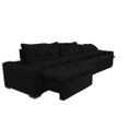 Ver imagem 7 de Sofá Lisboa 3,52M Retrátil e Reclinável, Molas No Assento e Almofadas Lombar Tecido Suede Preto