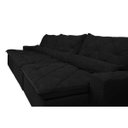 Ver imagem 4 de Sofá Lisboa 3,52M Retrátil e Reclinável, Molas No Assento e Almofadas Lombar Tecido Suede Preto