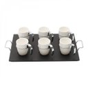 Ver imagem 6 de Jogo de Xícaras para Café Porcelana 75ml com Bandeja de Madeira 7 Peças Rojemac