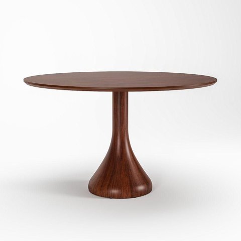Mesa de Jantar Dubai Redonda MDF 100cm Castanho Seiva Cosméticos