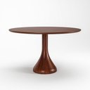 Ver imagem 1 de Mesa de Jantar Dubai Redonda MDF 100cm Castanho Seiva Cosméticos