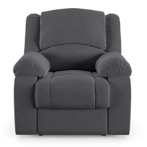 Poltrona do Papai Reclinável Sala de Cinema Barcelona Elétrica Touch Massagem Usb Cinza Grafite