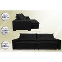 Ver imagem 2 de Sofá Montenegro 2,52M Retrátil e Reclinável, Mola No Assento e 2 Almofadas Lombar Tecido Suede