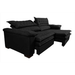 Sofá Retrátil e Reclinável Molas Ensacadas Cama Inbox Botonê 2,32M Espuma Viscoelástico Suede - 8