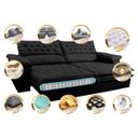 Ver imagem 3 de Sofá Retrátil e Reclinável Molas Ensacadas Cama Inbox Botonê 2,92M Espuma Viscoelástico Suede