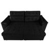 Sofá Retrátil e Reclinável New Austrália 2,25M Tecido Suede Velusoft Preto Cama Inbox - 5
