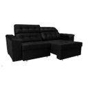 Ver imagem 6 de Sofá Retrátil e Reclinável New Austrália 2,25M Tecido Suede Velusoft Preto Cama Inbox