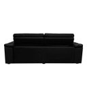 Ver imagem 4 de Sofá Retrátil e Reclinável New Austrália 2.52M Tecido Suede Preto - Cama Inbox