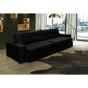 Ver imagem 2 de Sofá Retrátil e Reclinável Oklahoma 2,42M com Molas e Pillow No Assento Tecido Suede Preto Cama