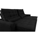 Ver imagem 4 de Sofá Retrátil e Reclinável com Molas Ensacadas Cama Inbox Gold 2,12M Tecido Suede Velusoft Preto