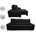 Ver imagem 2 de Sofá Retrátil e Reclinável com Molas Ensacadas Cama Inbox Gold 2,32M Tecido Suede Velusoft Preto