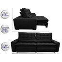 Ver imagem 2 de Sofá Retrátil e Reclinável com Molas Ensacadas Cama Inbox Gold 2,92M Tecido Suede Velusoft Preto