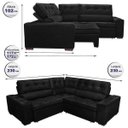 Ver imagem 2 de Sofá de Canto Retrátil e Reclinável, Molas Cama Inbox Austin 2,30M x 2,30M Suede Velusoft Preto