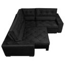 Ver imagem 5 de Sofá de Canto Retrátil e Reclinável, Molas Cama Inbox Austin 2,70M x 2,70M Suede Velusoft Preto