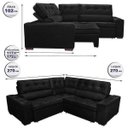 Ver imagem 2 de Sofá de Canto Retrátil e Reclinável, Molas Cama Inbox Austin 2,70M x 2,70M Suede Velusoft Preto