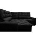 Ver imagem 4 de Sofá de Canto Retrátil e Reclinável, Molas Cama Inbox Austin 2,70M x 2,70M Suede Velusoft Preto