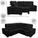 Ver imagem 2 de Sofá de Canto Retrátil e Reclinável, Molas Cama Inbox Austin 2,60M x 2,60M Suede Velusoft Preto