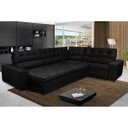 Ver imagem 1 de Sofá de Canto Retrátil e Reclinável, Molas Cama Inbox Austin 3,45x2,44 ou 2,44x3,45 Suede Preto