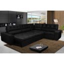 Ver imagem 1 de Sofá de Canto Retrátil e Reclinável, Molas Cama Inbox Austin 3,65x2,54 ou 2,54x3,65 Suede Preto