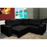 Sofá de Canto Retrátil e Reclinável, Molas Cama Inbox Oklahoma 2,30M x 2,30M Suede Velusoft Preto - 1