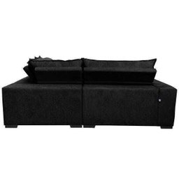 Sofá de Canto Retrátil e Reclinável, Molas Cama Inbox Oklahoma 2,30M x 2,30M Suede Velusoft Preto - 6