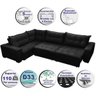 Sofá de Canto Retrátil e Reclinável, Molas Cama Inbox Oklahoma 3,45x2,41 ou 2,41x3,45 Suede Preto - 3