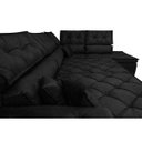 Ver imagem 5 de Sofá de Canto Retrátil e Reclinável com Molas Cama Inbox Platinum 3.00x2.36 Tecido Suede Preto