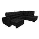 Ver imagem 7 de Sofá de Canto Retrátil e Reclinável com Molas Cama Inbox Platinum 3.00x2.36 Tecido Suede Preto