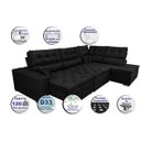 Ver imagem 4 de Sofá de Canto Retrátil e Reclinável com Molas Cama Inbox Platinum 3.40x2.36 Tecido Suede Preto