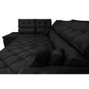 Ver imagem 5 de Sofá de Canto Retrátil e Reclinável com Molas Cama Inbox Platinum Esquerdo 3.00x2.36 Suede Preto