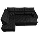 Ver imagem 6 de Sofá de Canto Retrátil e Reclinável com Molas Cama Inbox Platinum Esquerdo 3.40x2.36 Suede Preto
