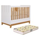 Ver imagem 1 de Berço Mini Cama Biscoito Branco/nature com Colchão Supreme - Permóbili Baby