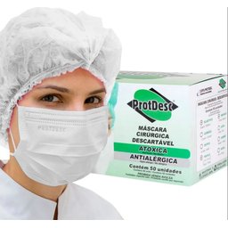 Caixa Máscara Cirúrgica Tripla Proteção - Descartável C/50 - Protdesc - 2