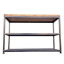 Ver imagem 3 de Banco Sapateira Estilo Industrial (tam G) - 2 Prateleiras de Ferro e Assento de Madeira