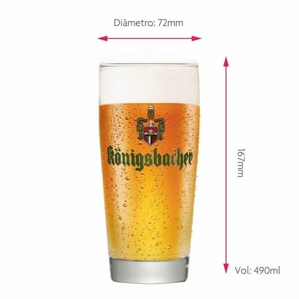 Jogo de Copos de Cerveja Frase Konigsbacher 0,40 Vidro 490ml - 3