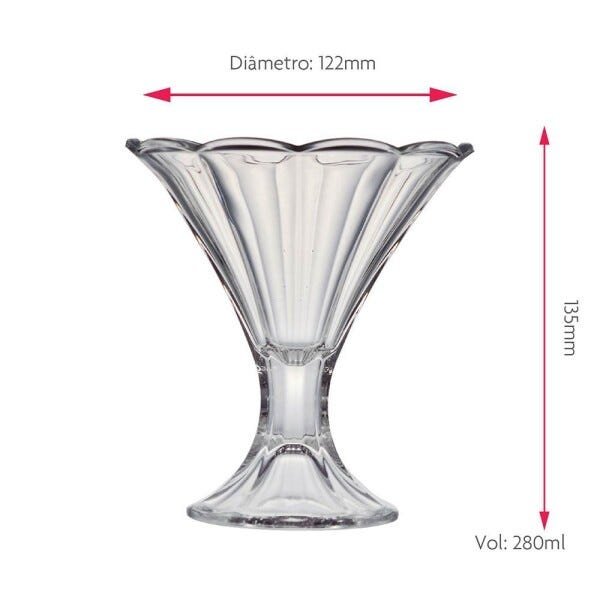 Jogo de Taças de Sobremesa Classico 2 Pcs Vidro 280ml Ruvolo - 3