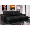 Ver imagem 1 de Sofá Retrátil e Reclinável 2,32m com Molas Ensacadas Cama Inbox Soft Tecido Suede Preto
