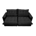 Ver imagem 5 de Sofá Retrátil e Reclinável 2,72m com Molas Ensacadas Cama Inbox Soft Tecido Suede Preto