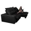 Ver imagem 6 de Sofá Retrátil e Reclinável 3,12m com Molas Ensacadas Cama Inbox Soft Tecido Suede Preto