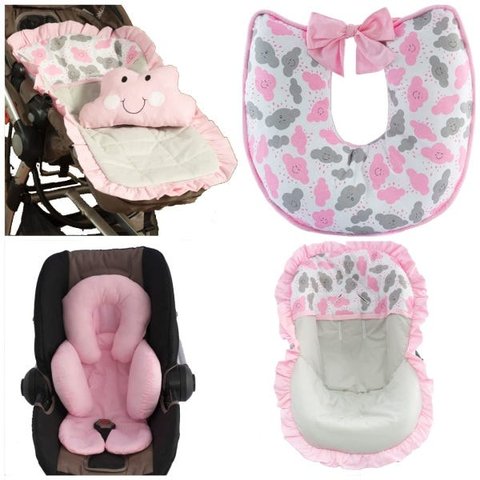 Kit Capa De Carrinho + Bebê Conforto + Apoio + Amamentação