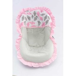 Kit Capa De Carrinho + Bebê Conforto + Apoio Nuvens Rosa - 5