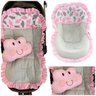 Kit Capa De Carrinho + Capa Bebê Conforto Nuvens Cinza Rosa - 1