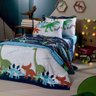 Colcha Cobre Leito - Infantil - Solteiro - 2 Peças - Dupla Face - Dinossauros - Santista - 1