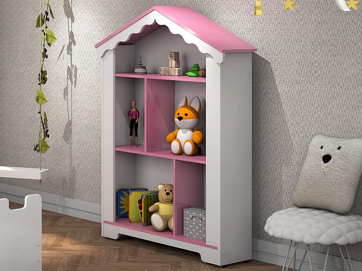 Cama Castelo Menina Princesa e Organizador de Brinquedos Casinha - 5