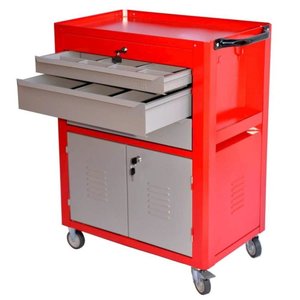Carrinho para Ferramentas 120 Kg Fechado 3 Gavetas C-06 Vermelho Fercar
