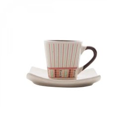 Jogo de Xícaras de Café com Pires Porcelana 12 Peças 90ml Stripes Rojemac - 4 Jogo de Xícaras de Café com Pires Porcelana 12 Peças 90ml Stripes Rojemac - 4